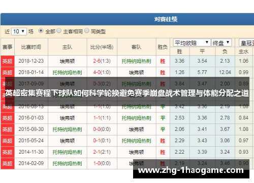 英超密集赛程下球队如何科学轮换避免赛季崩盘战术管理与体能分配之道